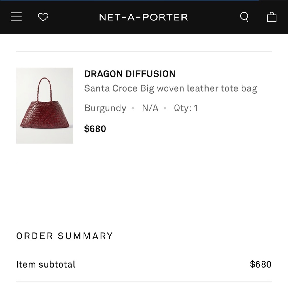 Dragon Diffusion Woven Leather Tote in Burgundy - Picture 2 of 3